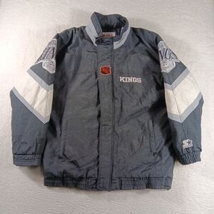 Vintage 90s Starter Center Ice Jacket Mens XL Black Los Angeles Kings NHL